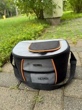 Thermos Gray and Black Cooler Bag with Orange Piping